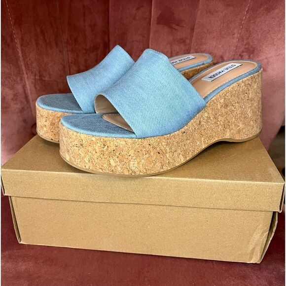 NWT STEVE MADDEN CHIPPY PLATFORM WEDGE SANDAL - Picture 4 of 9